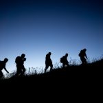 silhouette of people