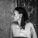 grayscale photography of woman