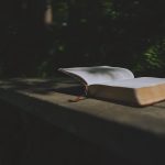 white book on brown wooden table