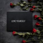 black and red floral happy birthday card