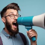 ai generated, megaphone, interaction