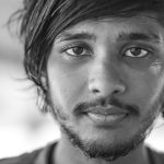 closeup photo of man's faec