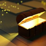 a lit up box sitting on top of a table