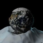 an image of a planet in the snow