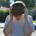a person wearing headphones